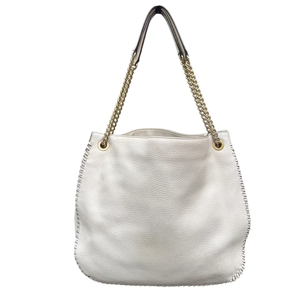 MICHAEL KORS Chelsea Leather Hobo Bag, Whipped Chelsea, Off White